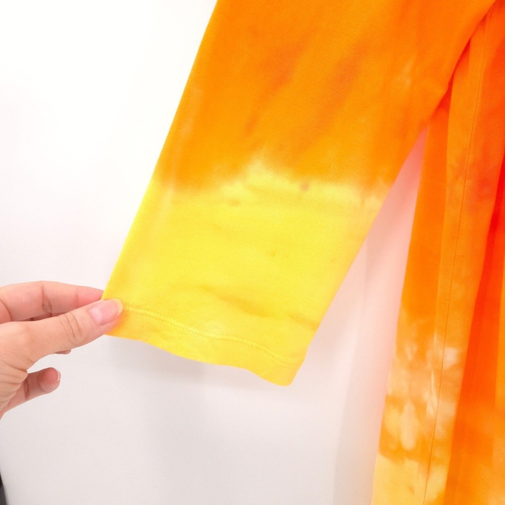 Soft Surroundings Tunic Women XL Pink Orange Yellow Ombre Tie Dye Sharkbite Hem - Picture 3 of 7